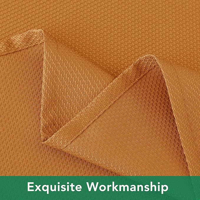 Biscaynebay Fall Tablecloth Textured Fabric Round Table Cloth 60" for Tables diameters from 28" to 48", Bronze Thanksgiving Autumn Harvest Water Resistant Fabric Table Cover for Kitchen, Dining, Party