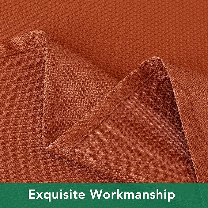 Biscaynebay 2 Pack Fall Tablecloth Textured Fabric 60x108 Inch Rectangular, Rust Thanksgiving Autumn Harvest Water Resistant Fabric Tablecloths for Kitchen, Dining, Wedding, Parties Machine Washable