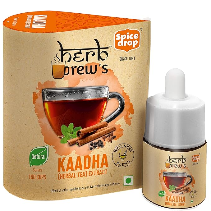 Ginger & Turmeric Herbal Tea Blend With Holy Basil – Includes Cinnamon, Clove & Black Pepper – Serves 100 Tea Cups – Authentic Wellness Drink – Use 2-3 Drops per cup – Vegan – 0.17oz – Spice Drop