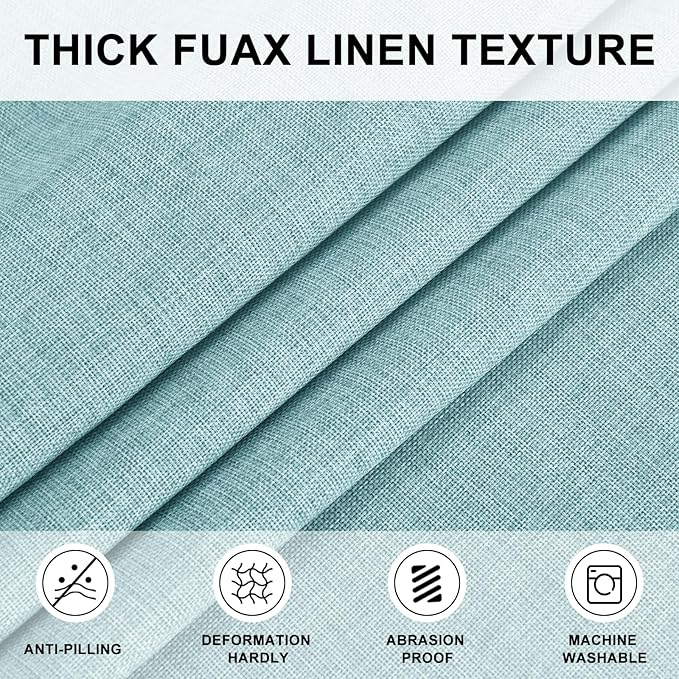 Hiasan Round Tablecloth 108 Inch Linen - Wrinkle and Stain Resistant Washable Polyester Fabric Table Cloth for Dining Room Kitchen Party, Aqua