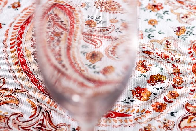 Maison d' Hermine Table Cloth Round Table 100% Cotton 63 Inches Fall Tablecloth Reusable Everyday Use for Thanksgiving Christmas Decorations Dining Farmhouse Party (Orient)