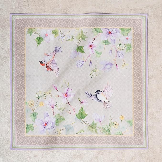 Maison d' Hermine Cloth Napkins Set of 4 100% Cotton Everyday Reusable Square Napkins Cloth Washable Dinner Wedding Restaurant Valentines Day Decorations Spring/Summer (Magnolia Mornings, 20" x 20")