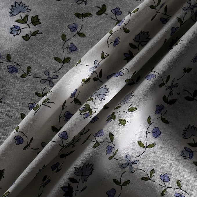 Ridhi Block Print Round Powder Blue Reusable Tablecloth 100% Cotton 60" Inch Decorative Table Cover eveyday Dining, Home, Party, Wedding, Farmhouse Gift for Spring, Easter, Valentine