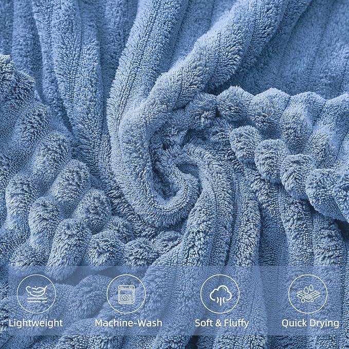 Oversized Bath Sheets 40x80 Inches Extra Large Bath Towels for Adults Super Soft Quick Dry Highly Absobent Microfiber Shower Towels for Bathroom, Pool, Gym, Yoga Towel (Blue, 2Piece)