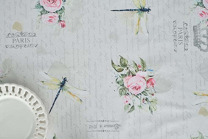 Maison d' Hermine Table Cloth Rectangle Table 100% Cotton 54 x 72 Inches Tablecloth Reusable Decorative for Dining Room Farmhouse Home Valentines Day Decorations Spring Summer - Champ De Mars