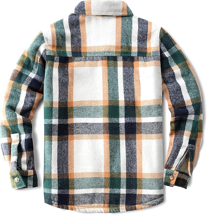Men's Cotton Sherpa Lined Button Down Flannel Shirt Jacket Plaid Soft Outdoor Flannel Jacket Shirt
