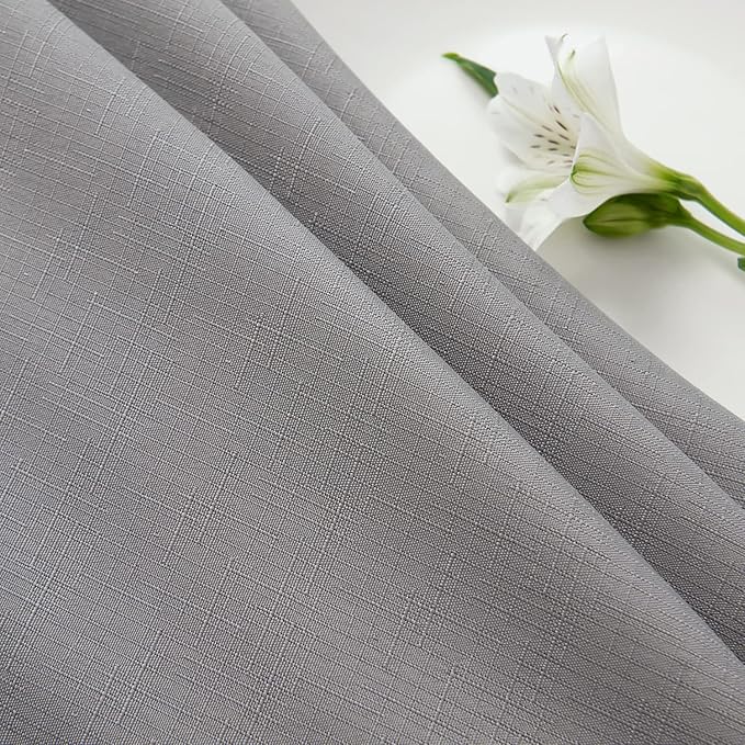 maxmill 2 Pack 60 x 84 Inch Light Grey Faux Linen Textured Rectangle Tablecloth Water Resistant Wrinkle Free Spill-Proof, Soft Table Cloth for Dining Room Decoration, Banquet Parties Holiday Dinner