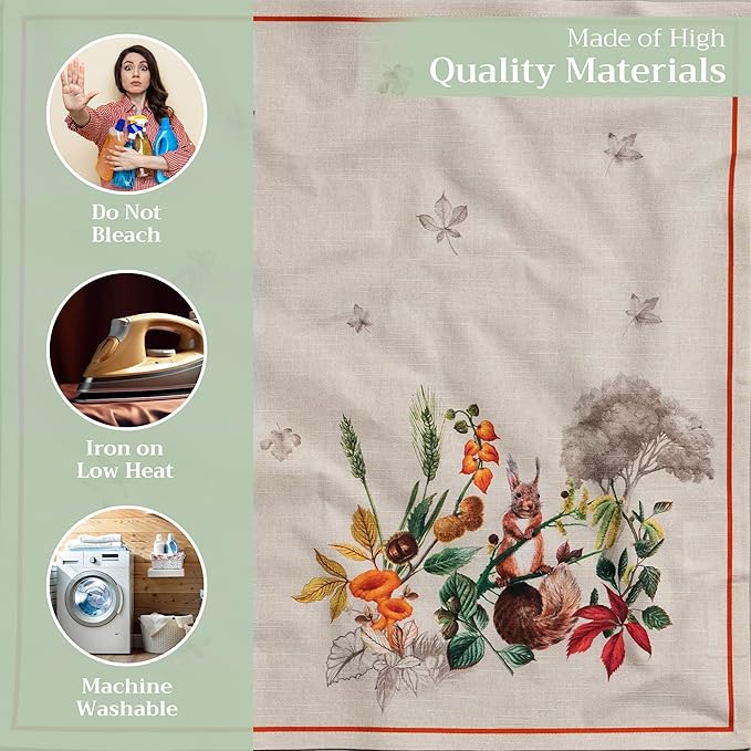 Maison d' Hermine Cloth Napkins Set of 4 100% Cotton for Thanksgiving Christmas Decorations Everyday Reusable Square Fall Napkins Cloth Washable Dinner Party (Recolte, 20"x20")