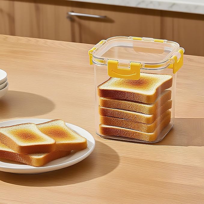Small Bread Box for Kitchen Airtight Bread Storage Box Container with Lid Perfect for Homemade Bread and Baked Bread