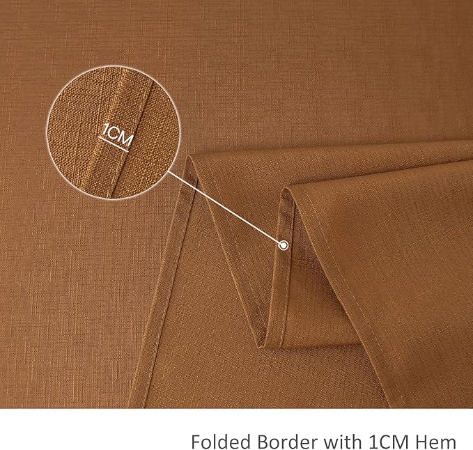 maxmill Slubby Textured Harvest Tablecloth Water Resistant Wrinkle Free Spill-Proof Soft Table Cloth for Fall Harvest Thanksgiving Parties Dinner Decoration, Rectangle 60 x 84 Inch Amber Bronze