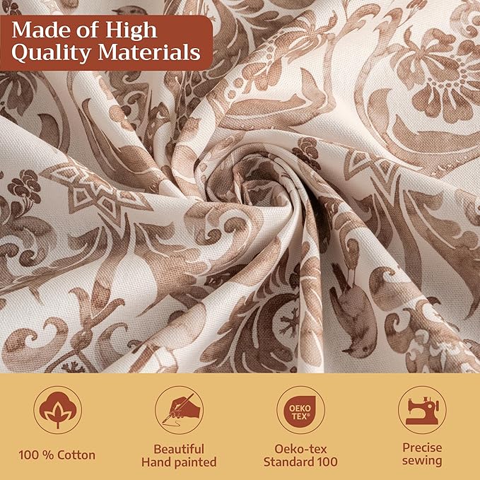 Maison d' Hermine Table Cloth Square Table 100% Cotton 54 x 54 Inches Fall Tablecloth Reusable Everyday Use for Thanksgiving Christmas Decorations Dining Farmhouse Party (Allure)