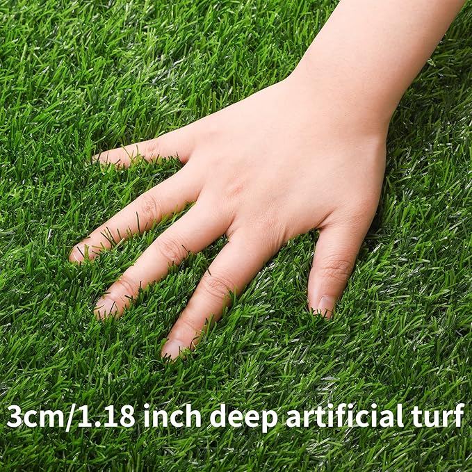 Aneco Artificial Grass Table Runners Carpet Roll Synthetic Grass Table Runner 14 x 48 Inch Grass Tabletop Decoration for Spring Fall Summer Holiday, Baby Shower, Wedding, Birthday, Banquet