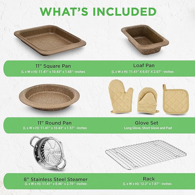 NutriChef 22‑Piece Non‑Stick Ceramic Pots and Pans Set – For All Cooktops Including Induction – PTFE & PFAS Free, Includes Bakeware & Utensils