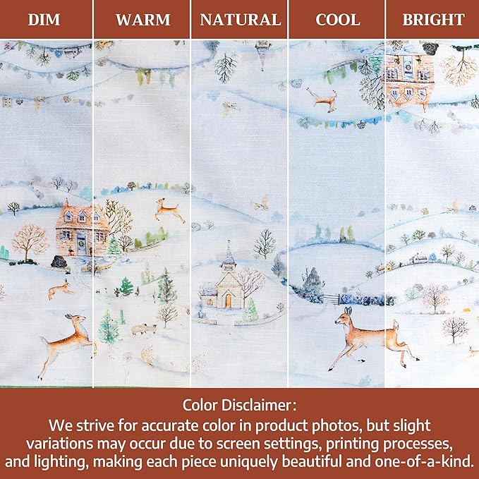 Maison d' Hermine Cloth Napkins Set of 4 100% Cotton for Thanksgiving Christmas Decorations Everyday Reusable Square Fall Napkins Cloth Washable Dinner Party (Snowy World, 20"x20")