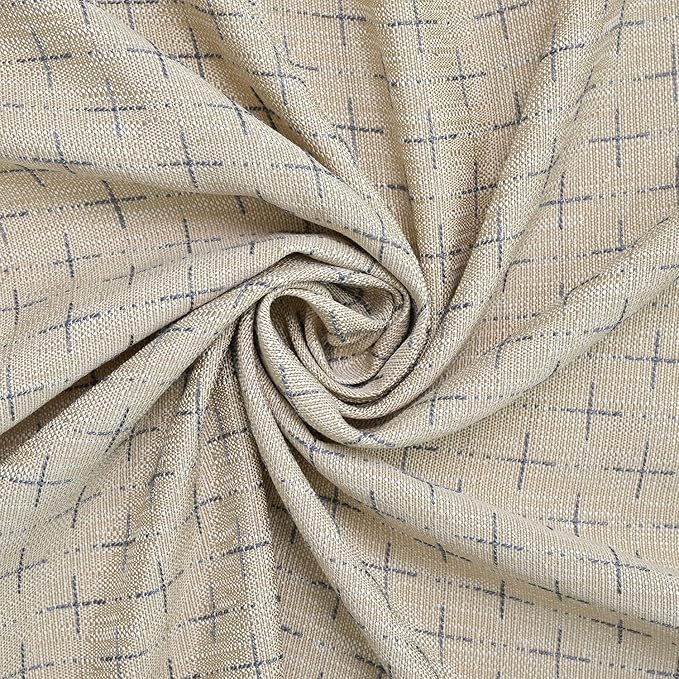Horaldaily Beige Rectangular Table Cloth, Cross-Star Solid Textured Embroidery Tablecloth, Wrinkle Free Washable 60×84 Inch Table Cover for Kitchen, Party, Wedding, Picnic, Outdoor