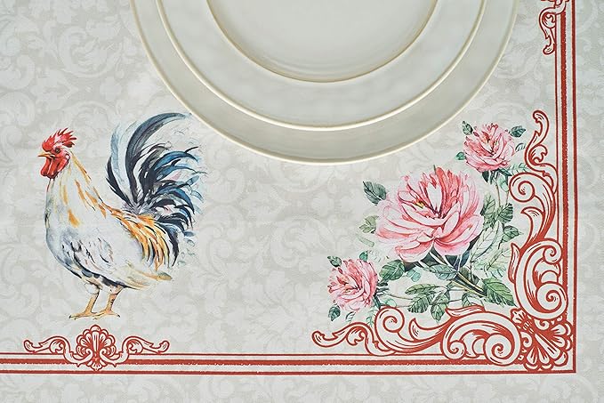 Maison d' Hermine Table Cloth Rectangle Table 100% Cotton 70 x 90 Inches Tablecloth Reusable Decorative for Dining Room Farmhouse Home Valentines Day Decorations Spring Summer - Campagne