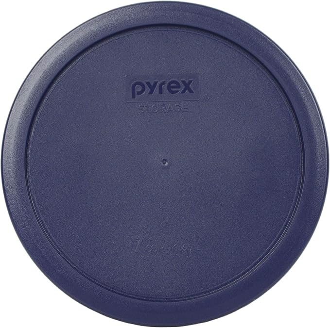 Pyrex (2) 7202-PC 1-Cup Cadet Blue, (2) 7200-PC 2-Cup Dark Blue, (2) 7201-PC 4-Cup Cadet Blue and (1) 7402-PC 6/7-Cup Dark Blue Lids - Made in USA