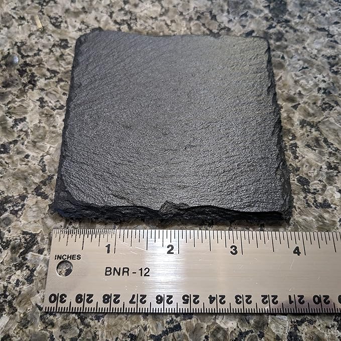 Personalized Monogram Family Coasters, Natural Stone Set, Birthday, Wedding, Customized, Rustic - Square Slate - Set of 8