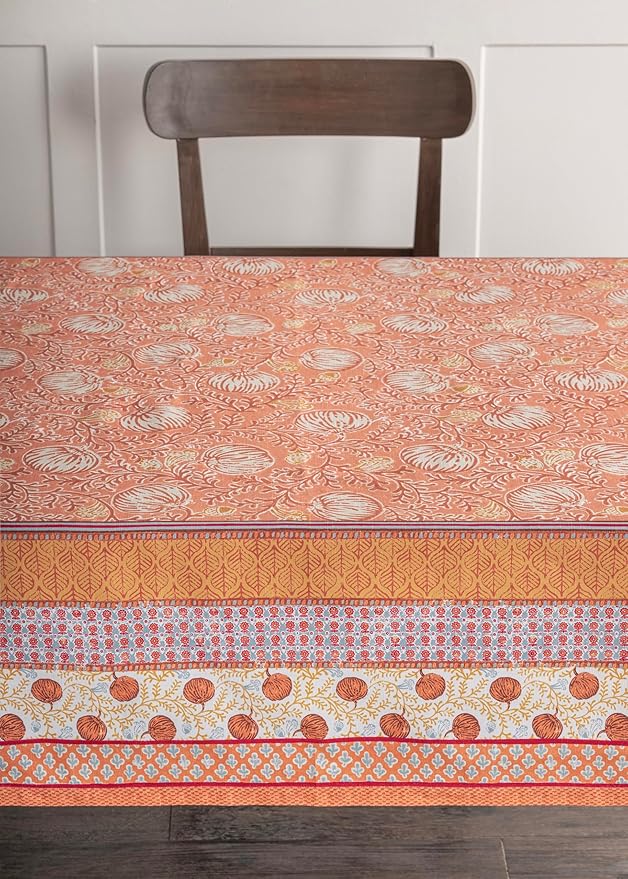 Maison d' Hermine Table Cloth Rectangle Table 100% Cotton 60 x 120 Inches Fall Tablecloth Reusable Everyday Use for Thanksgiving Christmas Decorations Dining Farmhouse Party (Harvest Festival)