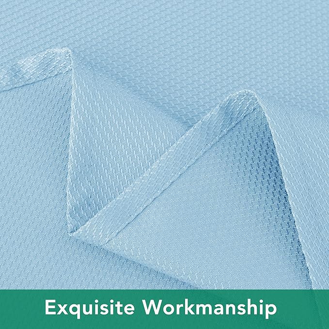 Biscaynebay Fabric Square Tablecloths 54x54 Inches, Light Blue Water Resistant Spill Proof Table Cloth Small Card Folding Table Covers Linen for Dining, Kitchen, Wedding and Parties, Machine Washable