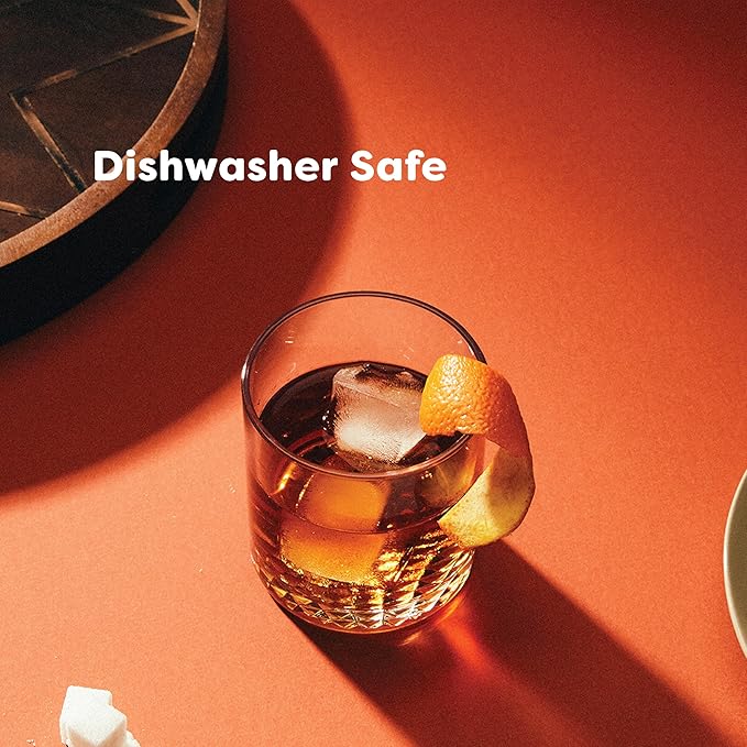 TOSSWARE RESERVE 12oz Old Fashion SET OF 4, Premium Quality, Dishwasher Safe & Heat Resistant Unbreakable Plastic Whiskey Glasses