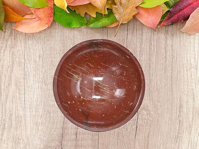 Red Jasper Crystal Bowl - 2 Inch Decorative Bowls for Room and Home Decor - Gemstone Healing Crystals for Elegant Display, Positive Energy Balance and Gift