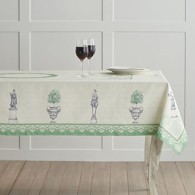 Maison d' Hermine Table Cloth Rectangle Table 100% Cotton 60 x 108 Inches Tablecloth Reusable Decorative for Dining Room Farmhouse Home Valentines Day Decorations Spring Summer - Jardin Du Roy