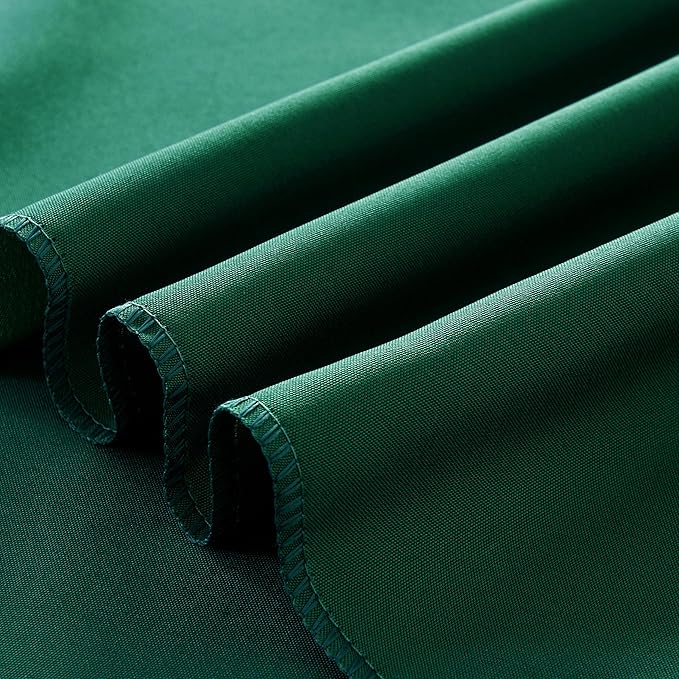 2-Pack Round 90-inch Blackish Green Table Cloths, Solid Stain and Wrinkle Resistant Circular Tablecloth, Premium Plain Weave Polyester Fabric Table Linen Covers for Hotel, Banquet