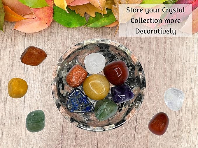 Pink Granite Crystal Bowl - 2 Inch Decorative Bowls for Room and Home Decor - Gemstone Healing Crystals for Elegant Display, Positive Energy Balance and Gift