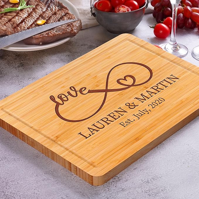 Personalized Cutting Board for Couples 2025, Wedding, Engagement Gifts for Couples, Anniversary, Bridal Shower, Housewarming, Christmas, Customized Ideas for Men, Women, Family