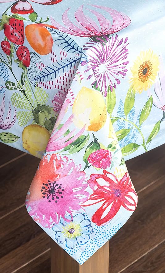 Maison d' Hermine Table Cloth Square Table 100% Cotton 54 x 54 Inches Tablecloth Reusable Decorative for Dining Room Farmhouse Home Valentines Day Decorations Spring Summer - Jardin D'Ete - Mint