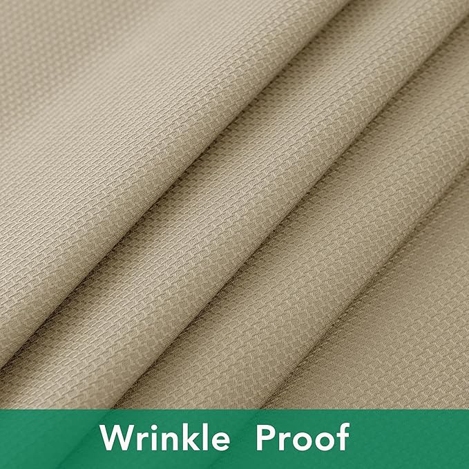 Biscaynebay Textured Fabric Tablecloths 60x84 Inch Rectangular, Natural Water Resistant Tablecloths for Dining, Kitchen, Wedding, Parties etc. Machine Washable