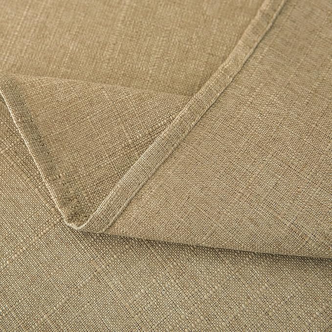 NLMUVW Tan Linen Tablecloth Rectangle, Farmhouse Table Cloth Textured Water Resistant Decorative Table Cover for Dining Kitchen, 54 x 108 Inch