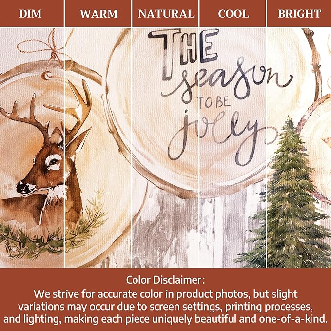 Maison d' Hermine Table Cloth Rectangle Table 100% Cotton 70 x 108 Inches Fall Tablecloth Reusable Everyday Use for Thanksgiving Christmas Decorations Dining Farmhouse Party (Mountain Life)