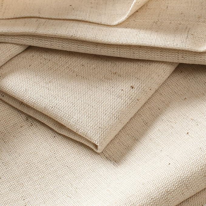 Lightnpro Cotton Flax Napkins Set of 12, Hemmed Dinner Cloth Napkins with Metred Corners, Washable and Reusable for Dining, Parties, Weddings, Holiday & Everyday Use - 17x17 Inch Natural Color