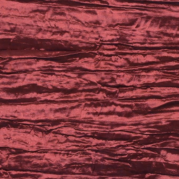 YOUR CHAIR COVERS - 90 x 132 inch Rectangular Crinkle Taffeta Tablecloth - Burgundy, Rectangle Table Linens for 6 ft Rectangular Tables, Wedding Crushed Table Cloth