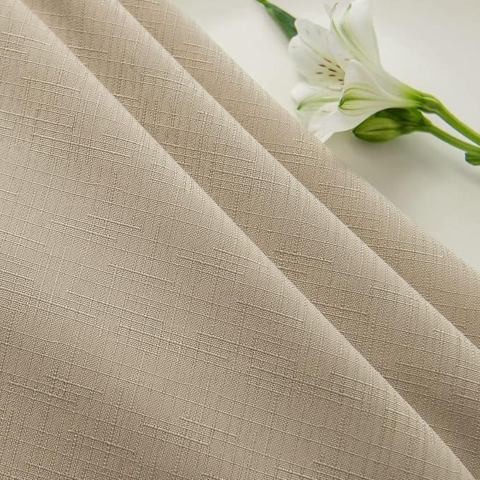 maxmill Faux Linen Texture Tablecloth Stain Resistant Waterproof Wrinkle Resistant Washable Table Cloth, Fabric Decoration for Dining Room Banquet Parties Dinner, Rectangle 60 x 120 Inch, Natural