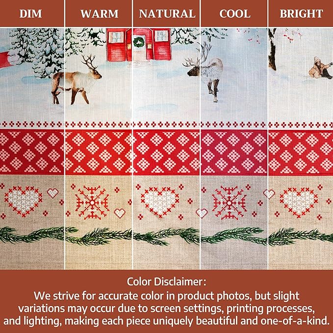 Maison d' Hermine Table Cloth Rectangle Table 100% Cotton 70 x 120 Inches Fall Tablecloth Reusable Everyday Use for Thanksgiving Christmas Decorations Dining Farmhouse Party (Rural Christmas)