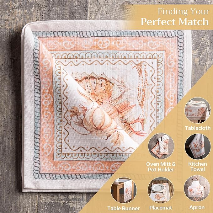 Maison d' Hermine Cloth Napkins Set of 4 100% Cotton for Thanksgiving Christmas Decorations Everyday Reusable Square Fall Napkins Cloth Washable Dinner Party (Giving Thanks, 20"x20")