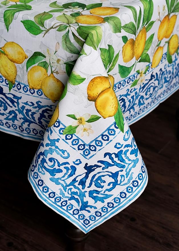 Maison d' Hermine Table Cloth Rectangle Table 100% Cotton 60 x 120 Inches Tablecloth Reusable Decorative for Dining Room Farmhouse Home Valentines Day Decorations Spring Summer - Cedrat