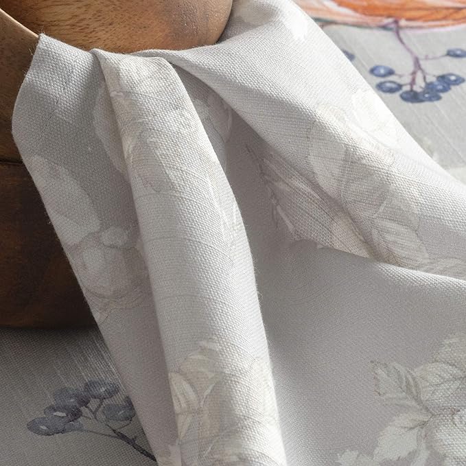 Maison d' Hermine Cloth Napkins Set of 4 100% Cotton for Thanksgiving Christmas Decorations Everyday Reusable Square Fall Napkins Cloth Washable Dinner Party (Equinoxe - Grey, 20"x20")