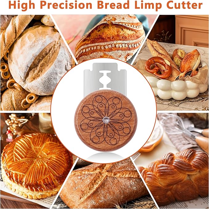 UFO Bread Lame Cutter for Homemade Sourdough,Bread Scorer Tool for Sourdough with 5 Blades and Case,Slashing Tool Bread Cutting Knife for Artisan Bread and Baguette Makers,Circle-red