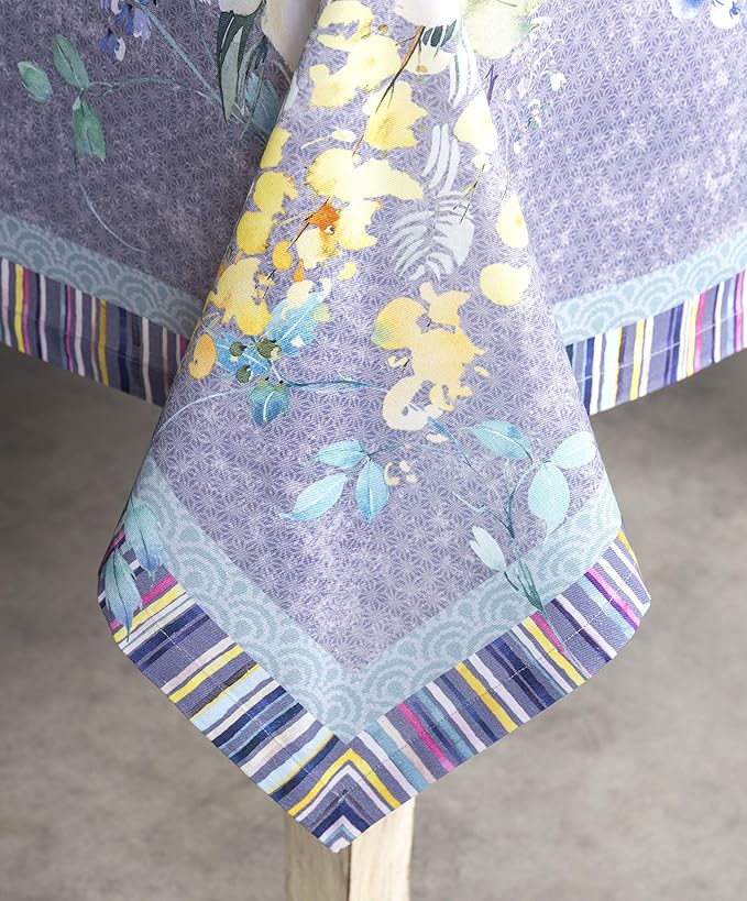 Maison d' Hermine Table Cloth Rectangle Table 100% Cotton 60 x 108 Inches Tablecloth Reusable Decorative for Dining Room Farmhouse Valentines Day Decorations Spring Summer - Sweet Rose Lavender - Lush