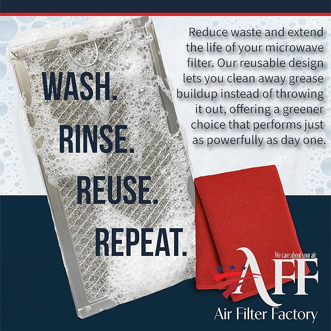 Air Filter Factory Replacement For PFIL-B002MREO Sharp 5.87 x 7.87 x 0.09 Inches Microwave Oven Filter Aluminum Mesh Grease 12-Layer Vent Microwave Filter 2-Pack