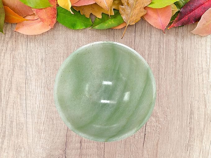 Green Aventurine Crystal Bowl - 2 Inch Decorative Bowls for Room and Home Decor - Gemstone Healing Crystals for Elegant Display, Positive Energy Balance and Gift