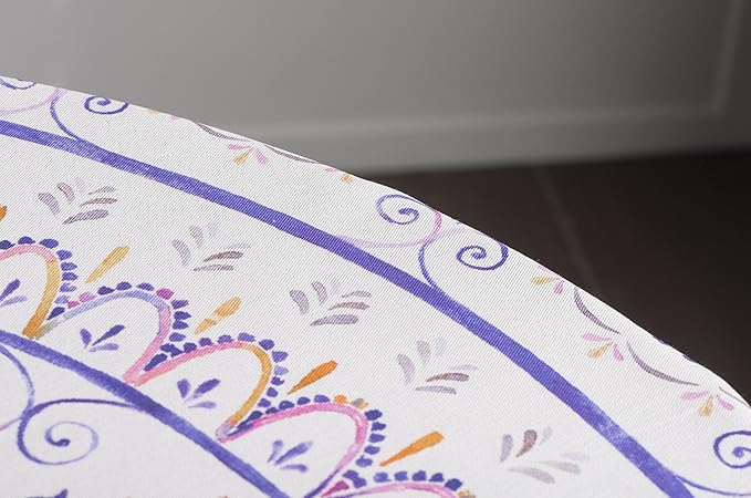 Maison d' Hermine Table Cloth Round Table 100% Cotton 63 Round Inches Tablecloth Reusable Decorative for Dining Room Farmhouse Home Valentines Day Decorations Spring Summer - Mandala