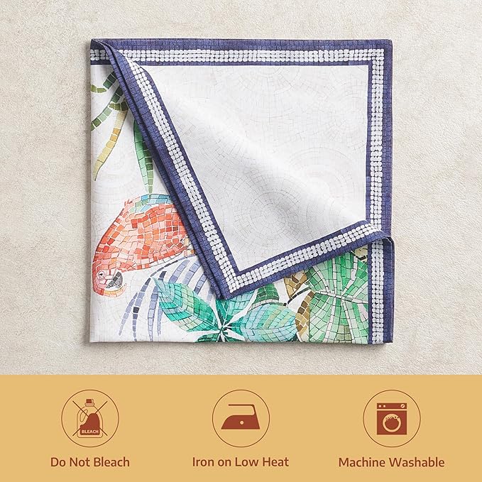 Maison d' Hermine Napkins 100% Combed Cotton Premium 20Inch x 20Inch Decorative Washable Cloth Napkin Table Napkin for Dining, Kitchen, Parties & Camping - Mosaic (Set of 4)