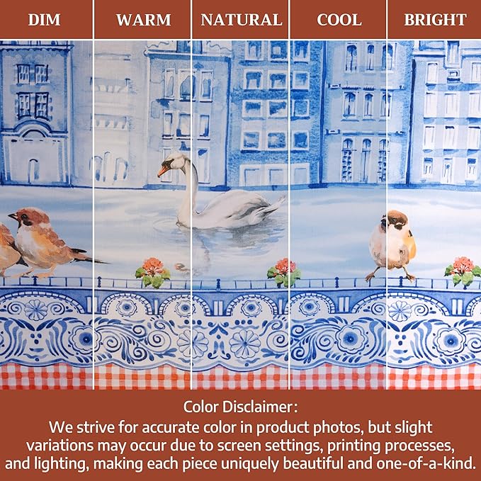 Maison d' Hermine Table Cloth Rectangle Table 100% Cotton 70 x 140 Inches Tablecloth Reusable Decorative for Dining Room Farmhouse Home Valentines Day Decorations Spring Summer - Amsterdam Canals