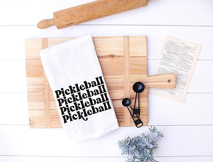 Funny Kitchen Towel - Pickleball Lovers Dish Cloth - Gift for Him or Her - Pickle Ball Gift - Retirement - Christmas - Mothers Day - Fathers Day - Birthday (Pickleball)