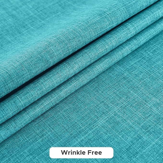 Fitable Faux Linen Tablecloths for Rectangle Tables: Water & Stain Resistant Farmhouse Table Cloth, Washable Burlap Textured Table Covers for Kitchen Dining Party(2 Pack, 52x70 Inch, Teal)